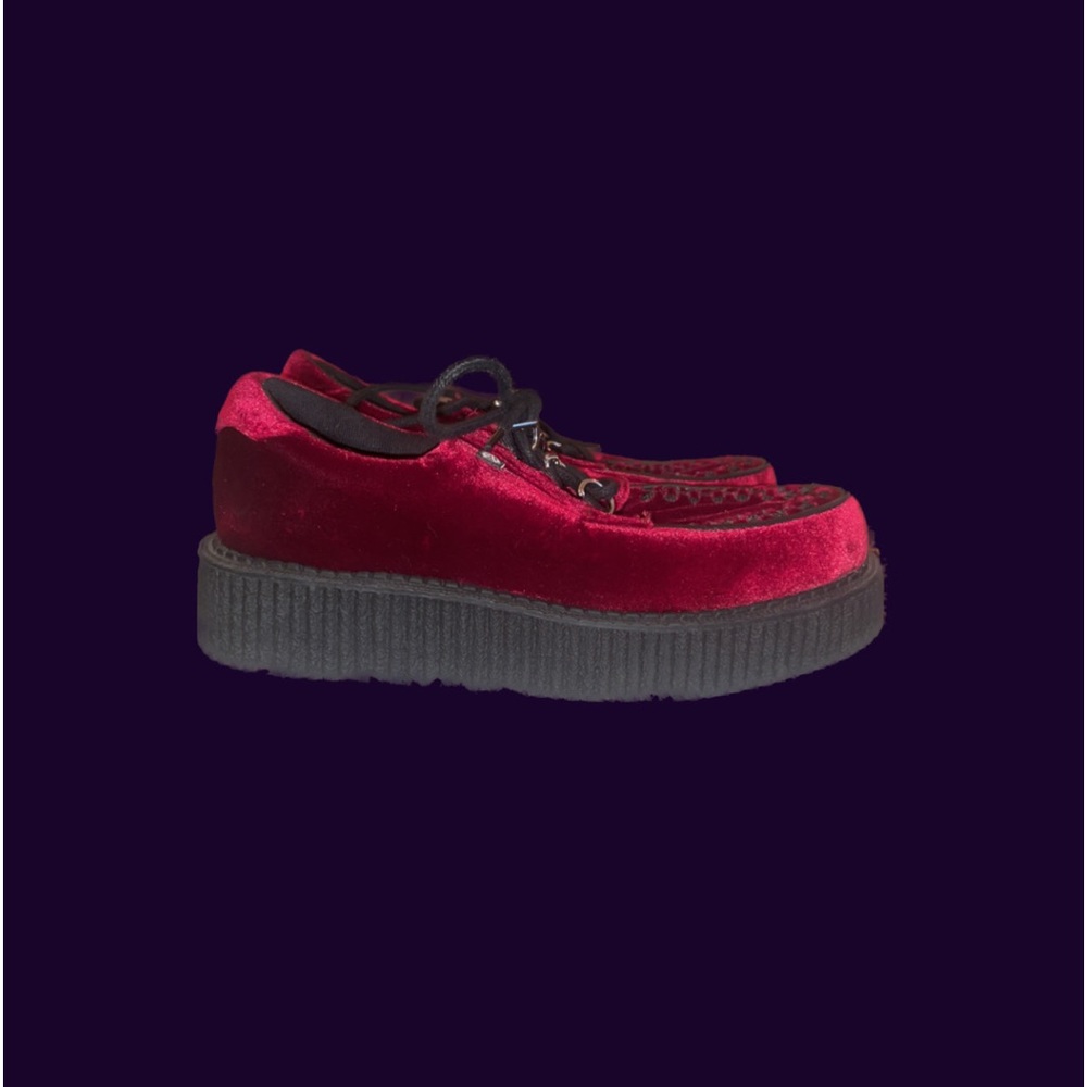 ⭒ anarchic maroon gothic shoes